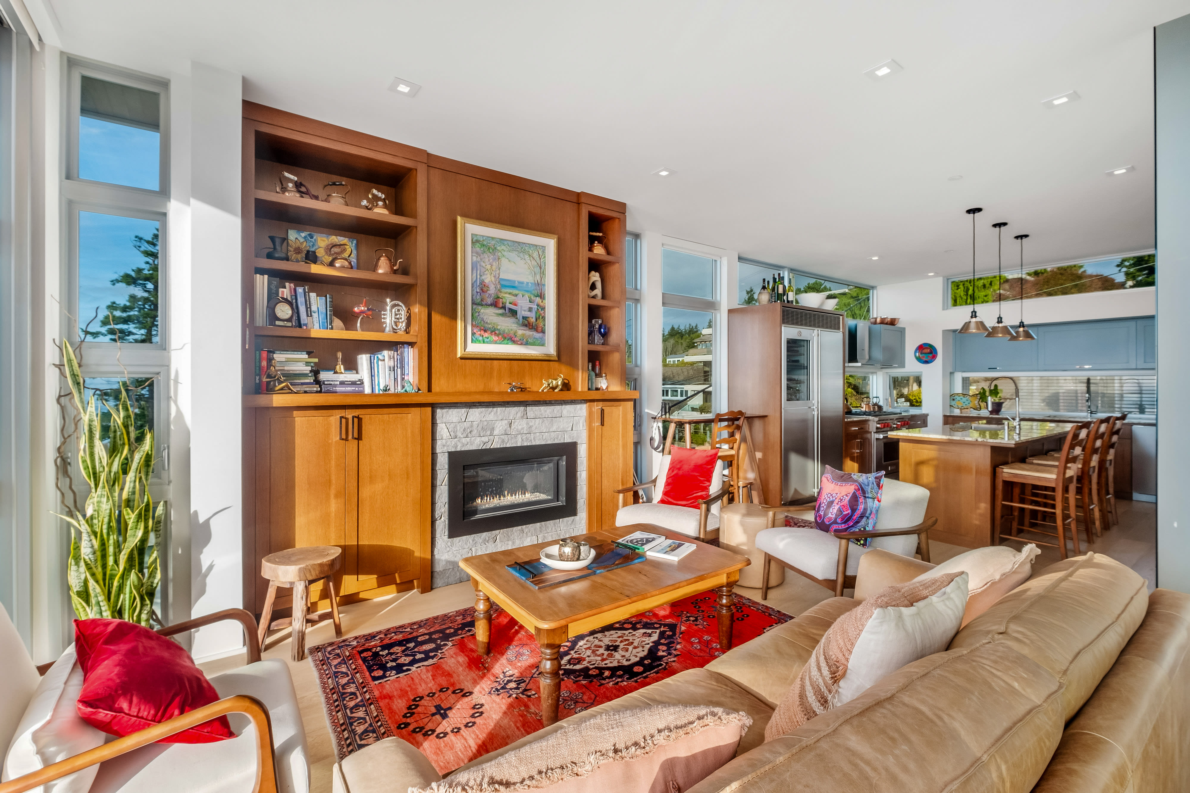 Bright living space — luxury ocean view home White Rock BC