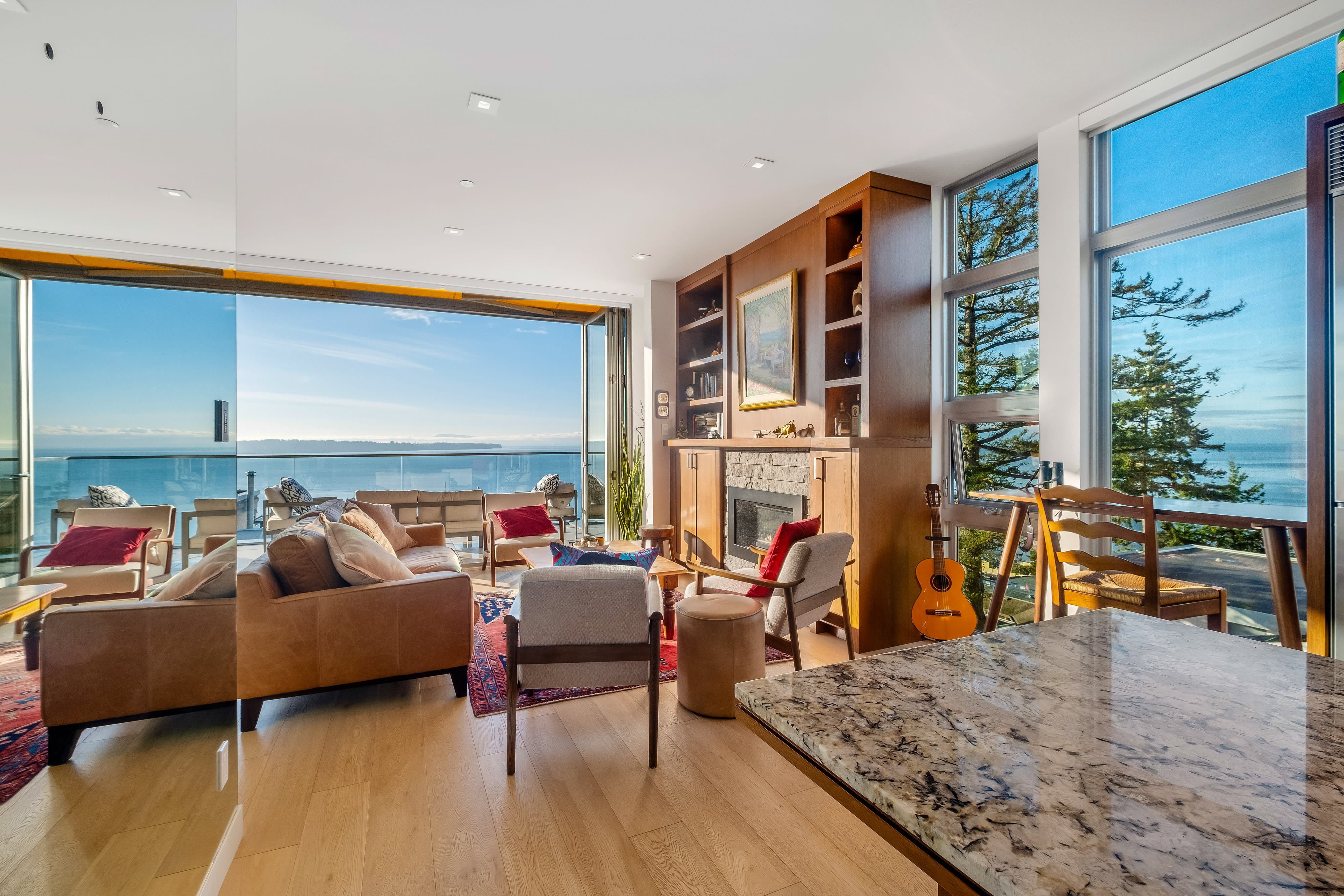 Ocean view from living area — 15046 Buena Vista Avenue White Rock
