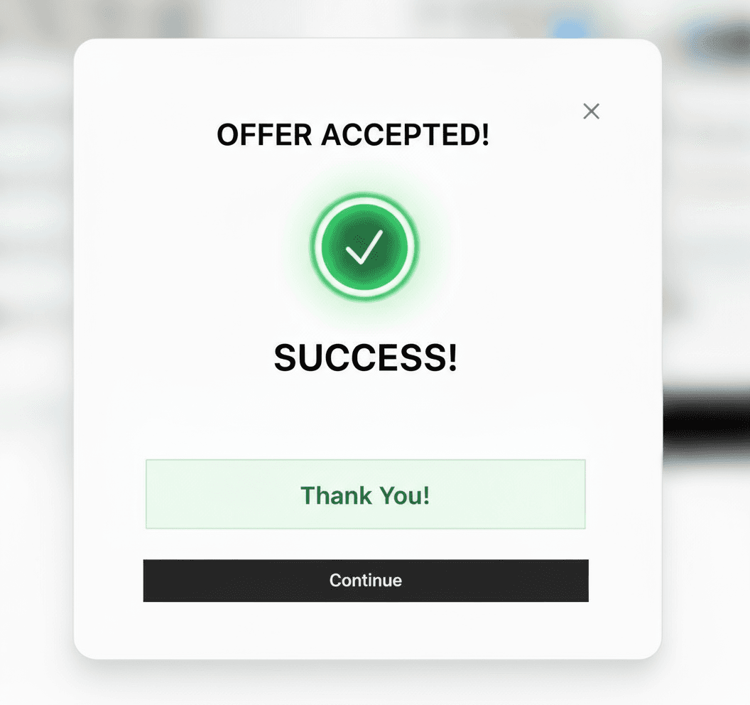 Step 3: Offer accepted or counter-offer presented.