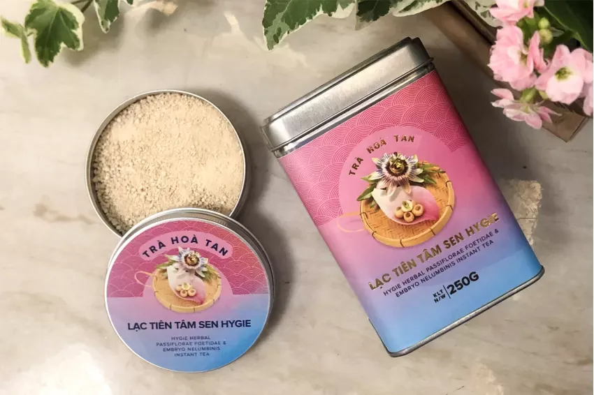 Herbal care and handcrafted goods arranged in a modern pavilion setting.