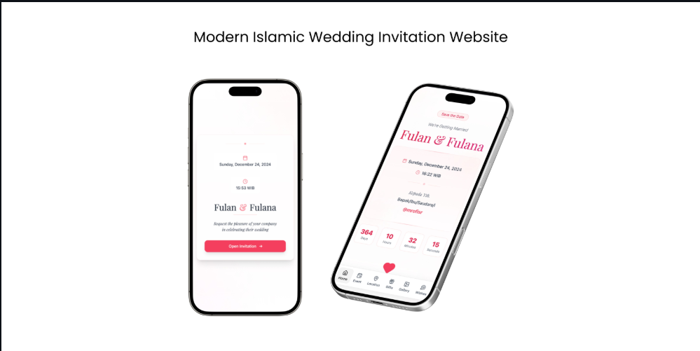 Modern Islamic Wedding Invitation