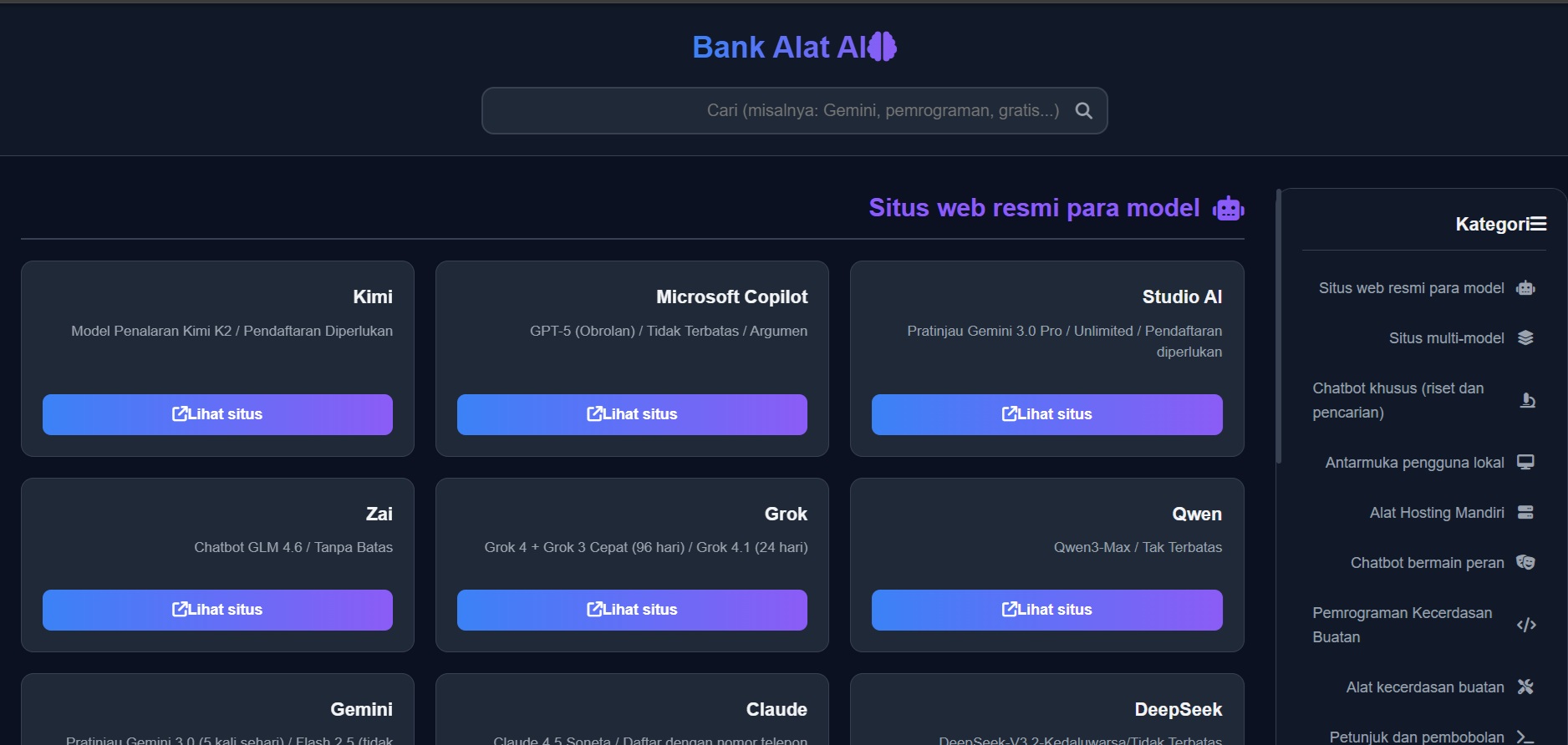 🧠 Direktori Tautan AI | Layanan Pelanggan yang Baik