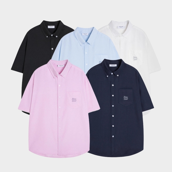 Áo Sơ Mi Cộc Tay Teelab Local Brand Unisex Eco Oxford Logo Signature Shirt SS068