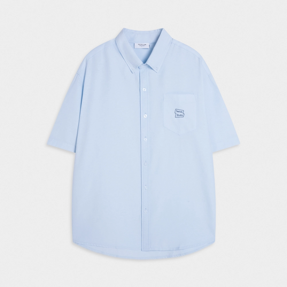 Áo Sơ Mi Cộc Tay Teelab Local Brand Unisex Eco Oxford Logo Signature Shirt SS068