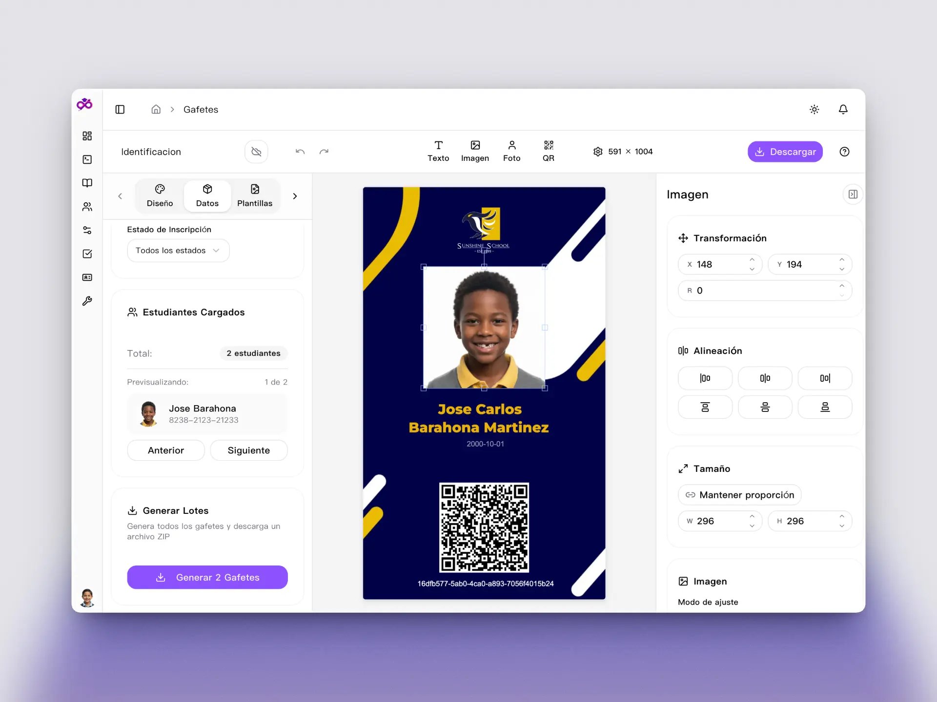 Genera credenciales al instante