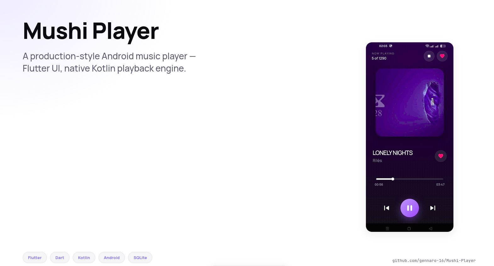 Main player screen