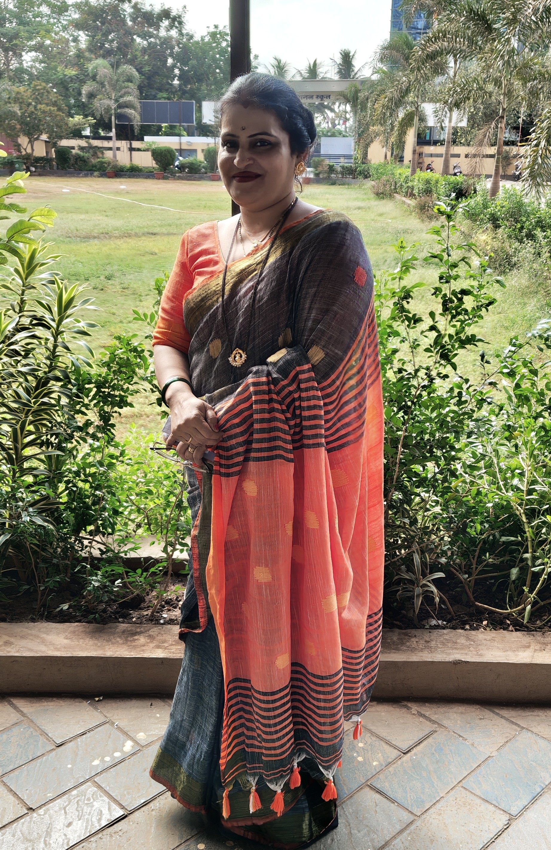Worn with love, shared with pride. Linen Jamdani from Bengal Handlooms for Happy Customer Dr. Saee  Sawant