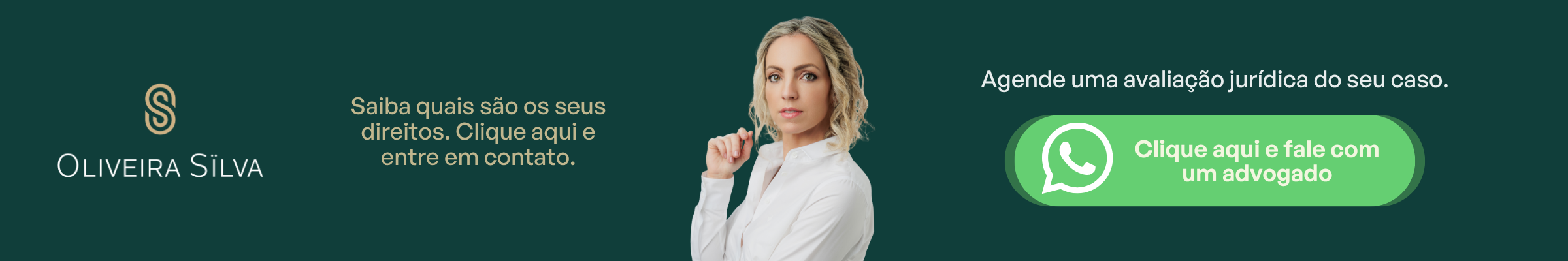 demissão-por-justa-causa-solicitar-avaliação-jurídica Advogada Roberta de Oliveira Silva vestindo camisa branca, destacando os serviços jurídicos oferecidos. O texto convida os usuários a conhecerem seus direitos e oferece um botão de contato para agendar uma consulta jurídica via WhatsApp.