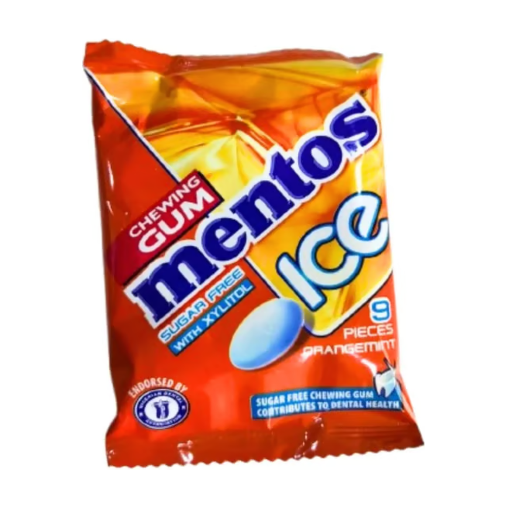 Mentos Ice Orangemint chewing gum x 9 pieces