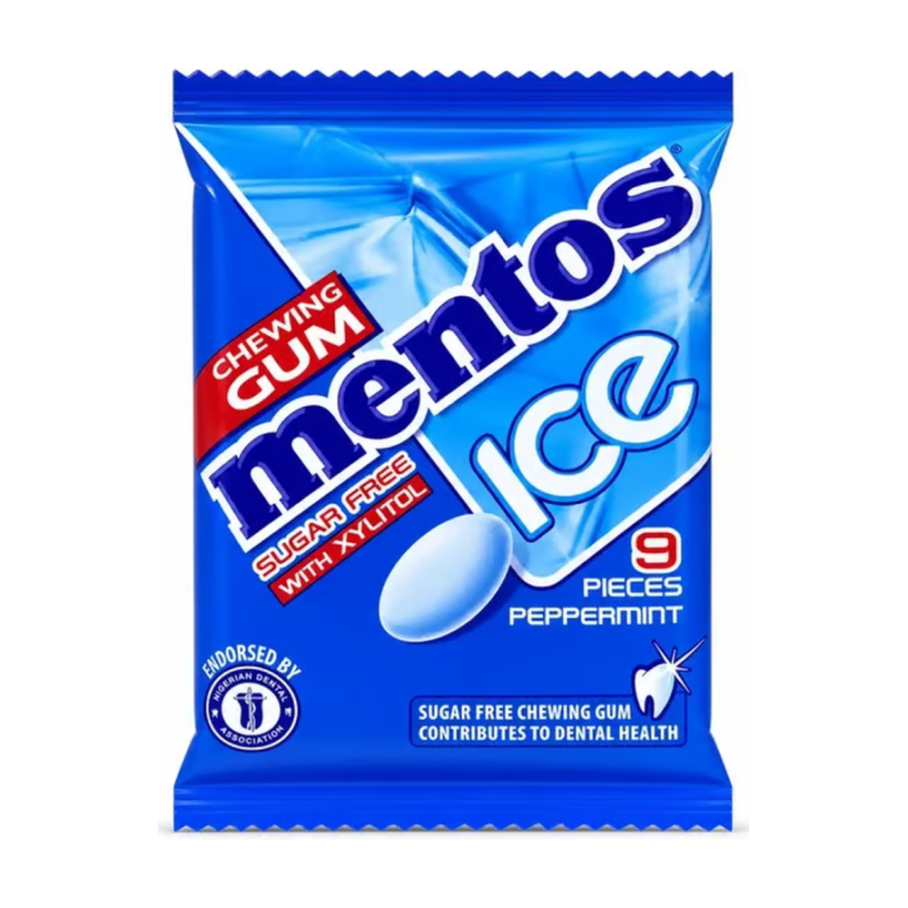 Mentos Ice Peppermint Chewing Gum x 9 pieces