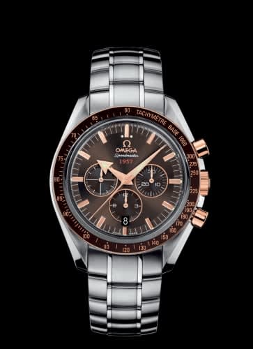 Omega Speedmaster Broad Arrow 1957 Stainless Steel / Red Gold / Brown / Bracelet