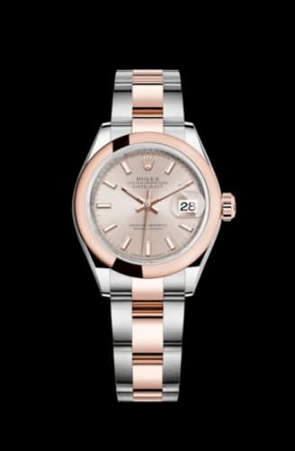 Rolex Lady-Datejust 28 Rolesor Rose Domed / Oyster / Sundust