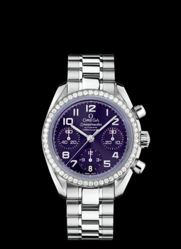 Omega Speedmaster Date 38 Stainless Steel / Diamond / Purple / Bracelet
