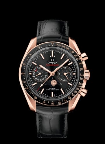 Omega Speedmaster Moonphase Chronograph Master Chronometer Sedna Gold / Black