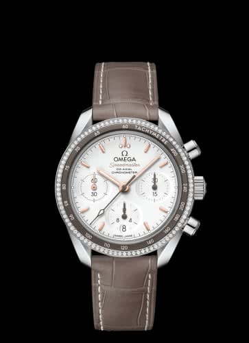 Omega Speedmaster Co-Axial 38 Stainless Steel / Diamond / Silver / Strap