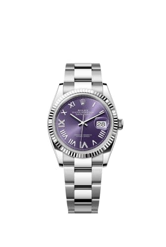 Rolex Datejust 36 Stainless Steel - Fluted / Aubergine Roman Diamond / Oyster