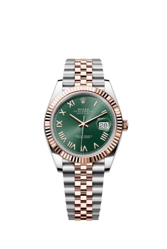 Rolex Datejust 41 Stainless Steel - Everose - Fluted / Mint Green Roman / Jubilee