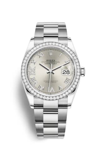 Rolex Datejust 36 Stainless Steel / Diamond / Silver Roman-Diamonds / Oyster