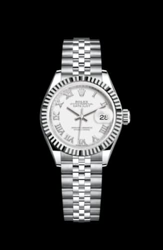 Rolex Lady-Datejust 28 Stainless Steel Fluted / White - Roman / Jubilee