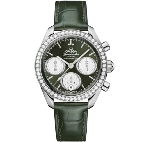 Omega Speedmaster Date 38 Stainless Steel - Diamond / Green / Bracelet
