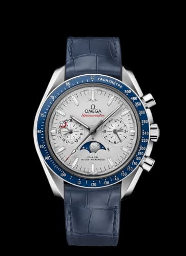 Omega Speedmaster Moonphase Chronograph Master Chronometer Platinum / Silver / Diamond