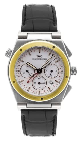 IWC Schaffhausen Ingenieur Mecaquartz Chronograph Alarm Stainless Steel / Yellow Gold / White / Strap