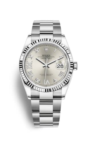 Rolex Datejust 36 Stainless Steel / Fluted / Silver Roman-Diamonds / Oyster