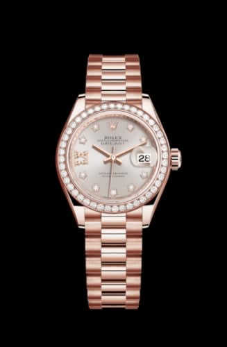 Rolex Lady-Datejust 28 Everose Diamond / President / Sundust Diamond
