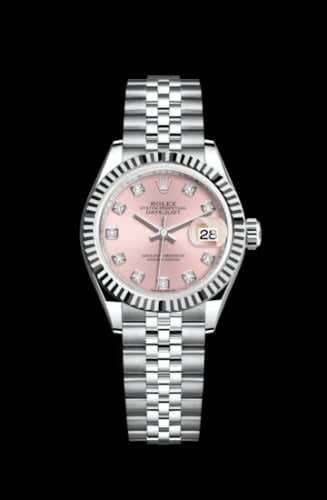 Rolex Lady-Datejust 28 Stainless Steel Fluted / Pink - Diamond / Jubilee