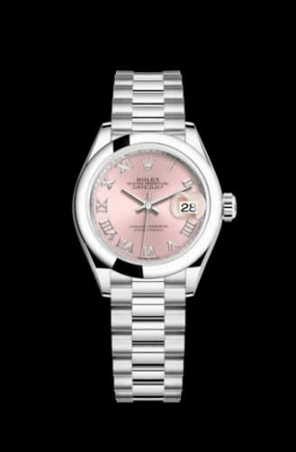 Rolex Lady-Datejust 28 Platinum Domed / President / Pink Roman