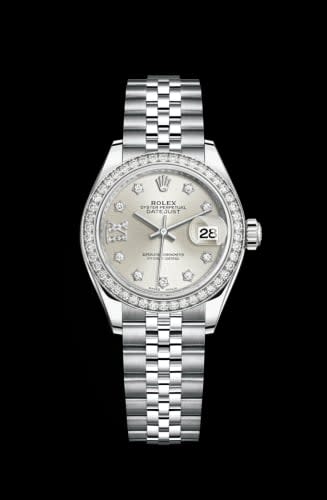 Rolex Lady-Datejust 28 Stainless Steel / Diamond / Silver - Diamond / Jubilee