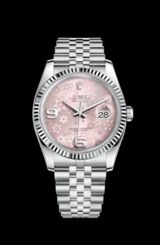 Rolex Datejust 36 Stainless Steel Fluted / Jubilee / Pink Floral