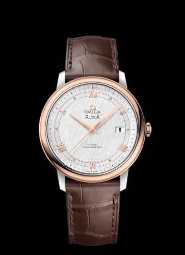 Omega De Ville Prestige Co-Axial 39.5 Stainless Steel / Red Gold / Vintage Silk Silver