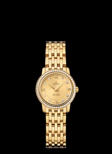 Omega De Ville Prestige Quartz 24.4 Yellow Gold / Diamond / Bracelet