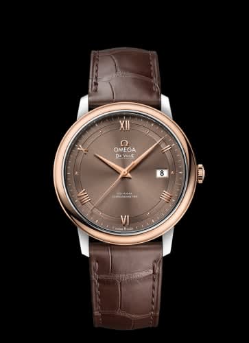 Omega De Ville Prestige Co-Axial 39.5 Stainless Steel / Red Gold / Vintage Brown