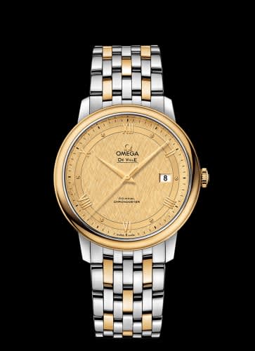 Omega De Ville Prestige Co-Axial 39.5 Stainless Steel / Yellow Gold / Vintage Champagne Silk / Bracelet