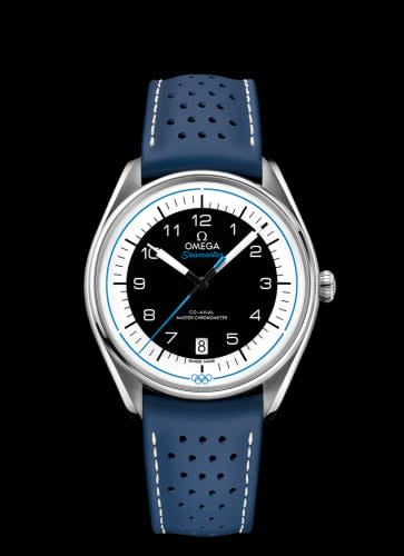Omega Seamaster Master Co-Axial 39.5 Olympic Timekeeper Stainless Steel / Black / Blue