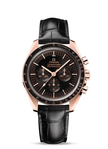 Omega Speedmaster Professional Moonwatch 3861 Sedna Gold / Black / Alligator