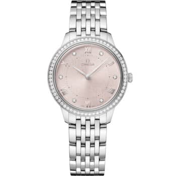 Omega De Ville Quartz 30 Stainless Steel - Diamond / Pink / Bracelet