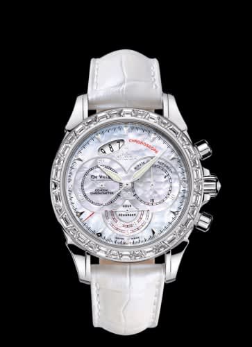 Omega De Ville Co-Axial 41 Chronoscope Palladium Baguette / MOP