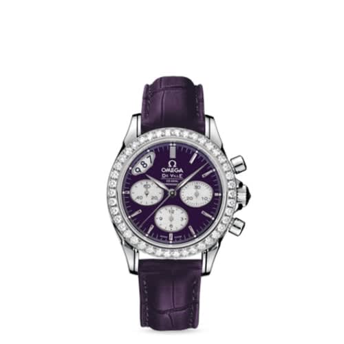 Omega De Ville Co-Axial 35 Chronograph Stainless Steel Diamond / Purple / Strap