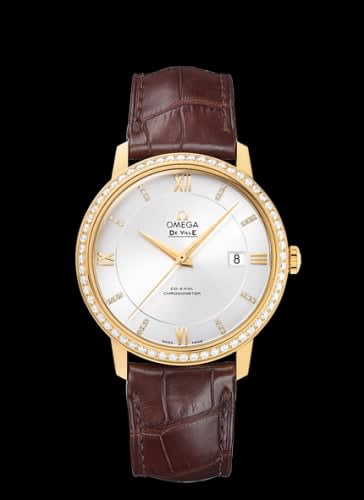 Omega De Ville Prestige Co-Axial 39.5 Yellow Gold / Silver / Diamond