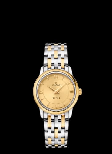 Omega De Ville Prestige Quartz 27.4 Stainless Steel / Yellow Gold / Champagne / Bracelet