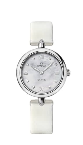 Omega De Ville Prestige Dewdrop Quartz 27.4 Stainless Steel / White MOP