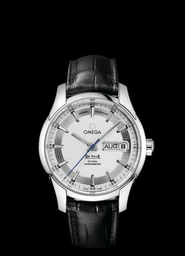 Omega De Ville Hour Vision Co-Axial Annual Calendar Stainless Steel / Silver / Alligator