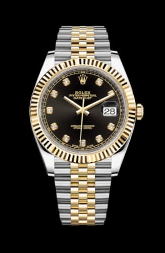 Rolex Datejust 41 Rolesor Yellow Fluted / Jubilee / Black - Diamond