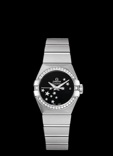 Omega Constellation Co-Axial 27 Brushed Stainless Steel / Diamond / Black Stars