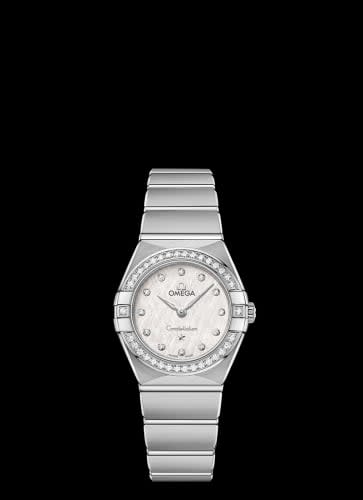 Omega Constellation Manhattan 25 Quartz Stainless Steel / Silver Silk / Diamond