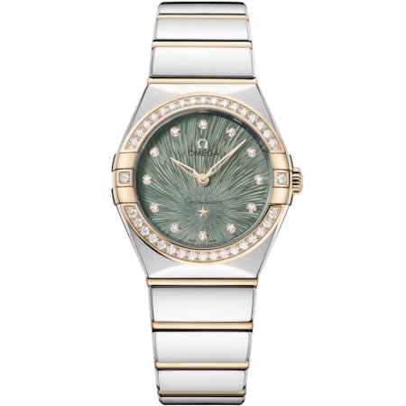Omega Constellation Manhattan 28 Quartz Stainless Steel - Moonshine Gold - Diamond / Green Supernova