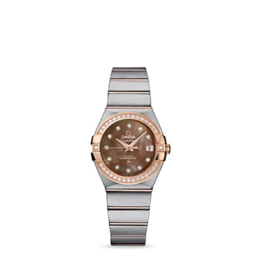 Omega Constellation Co-Axial 27 Brushed Stainless Steel / Red Gold / Diamond / Brown MOP